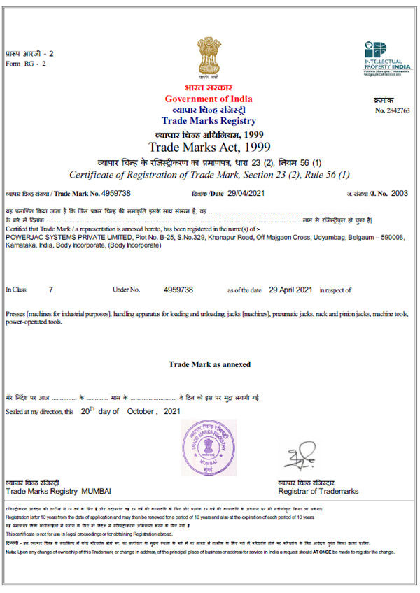 Zed Silver Certified- POWERJAC Systems Pvt. Ltd. Hydraulic Jacks Manufacturer