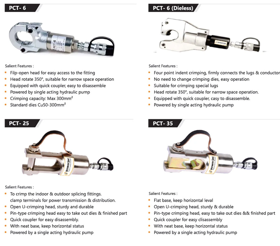 Portable Hydraulic Crimping Tool, Hydraulic Tools For Electrical Construction, Hydraulic Crimping Tools, Wire Cutters, Bus Bar Cutting, Bending, Pushing Tools